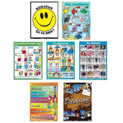 DUP Poster Pals French Educational &amp; Language Teaching Basic Posters, 7 pack Image 1