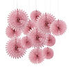 Dusty Rose Hanging Tissue Paper Fans - 12 Pc. Image 1