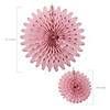 Dusty Rose Hanging Tissue Paper Fans - 12 Pc. Image 1