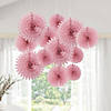 Dusty Rose Hanging Tissue Paper Fans - 12 Pc. Image 2