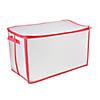 Dyno - 21" White and Red Solid Zip Up Christmas Ornaments Storage Bag Image 1