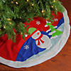 Dyno 48" Red Fleece Christmas Snowman Winter Tree Skirt with White Faux Fur Trim Image 1