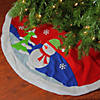 Dyno 48" Red Fleece Christmas Snowman Winter Tree Skirt with White Faux Fur Trim Image 2