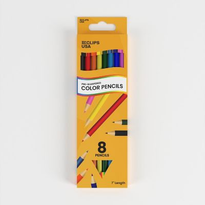 E-Clips USA Colored Pencils - Pre-Sharpened, 8-Count , 80 Units Image 1