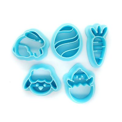 Easter Clay Cutter Set - Rabbit, Lamb, Egg &amp; Carrot - 5 pcs Image 1