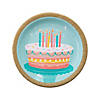 Eat Cake Birthday Paper Dinner Plates with Gold Trim - 8 Pc. Image 1
