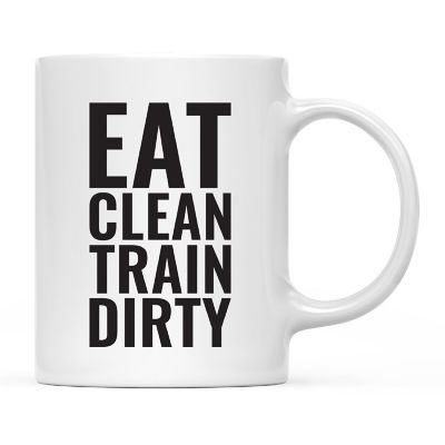 Eat Clean Train Dirty Ceramic Mug Image 2