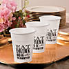 Eat Drink & Be Married Typography White Plastic Cups - 50 Ct. Image 1