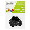 EBL Pom Pom 3mm Black 100pc- 6PK Image 1