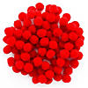 EBL Pom Pom 7mm Red 100pc- 6PK Image 1