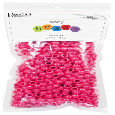 EBL Pony Bead 6x9mm Neon Pink 750pc Image 1