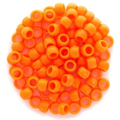 EBL Pony Bead 6x9mm Opaque Orange 750pc Image 1