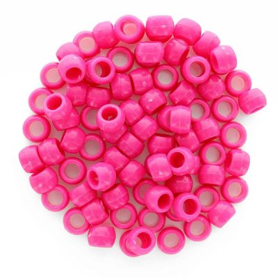 EBL Pony Bead 6x9mm Opaque Pink 750pc Image 1