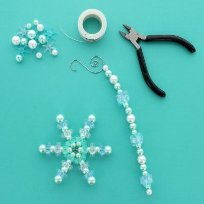 EBL Snowflake Bead 18mm Ice Mix 200pc Image 1
