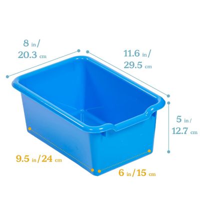 ECR4Kids 10 Cubby Tray Cabinet with Scoop Front Storage Bins, 5x2, Classroom Furniture, Blue Image 2