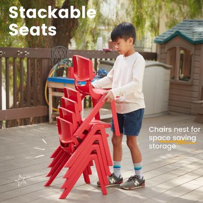 ECR4Kids 12in Plastic School Stack Chair, Blue/Red, 10-Piece Image 3