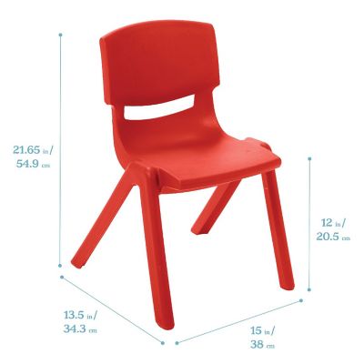 ECR4Kids 12in Plastic School Stack Chair, Red, 10-Piece Image 1