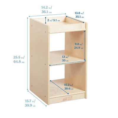 ECR4Kids 2-Cube Vertical Storage Cabinet, Natural Image 1