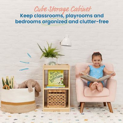 ECR4Kids 2-Cube Vertical Storage Cabinet, Natural Image 2