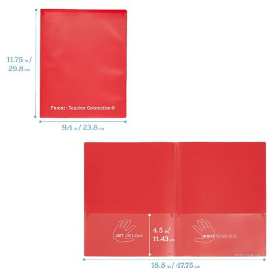 ECR4Kids 2-Pocket Parent-Teacher Classroom Communication Folder, School Supplies, Assorted, 36-Piece Image 1