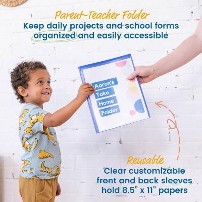 ECR4Kids 2-Pocket Parent-Teacher Classroom Communication Folder, School Supplies, Assorted, 36-Piece Image 2