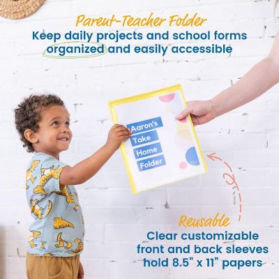 ECR4Kids 2-Pocket Parent-Teacher Classroom Communication Folder, School Supplies, Yellow, 36-Piece Image 2