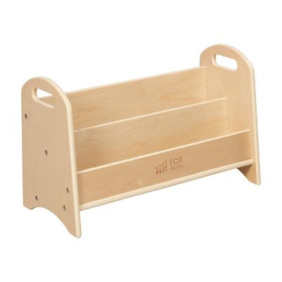 ECR4Kids 2-Shelf Tabletop Book Display with Handles, Natural Image 1