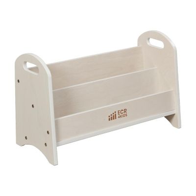 ECR4Kids 2-Shelf Tabletop Book Display with Handles, White Wash Image 1