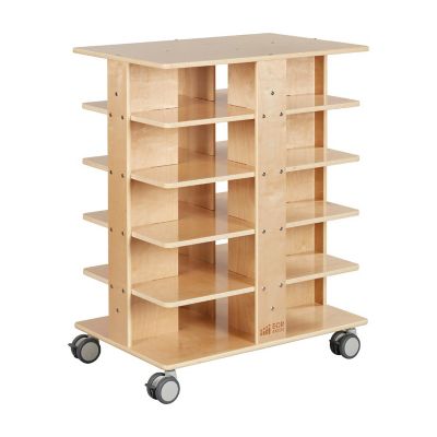 ECR4Kids 20-Compartment Mobile Storage Tower, 5x4, Natural Image 1