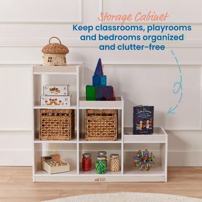 ECR4Kids 3-2-1 Cube Storage Cabinet, White Wash Image 2