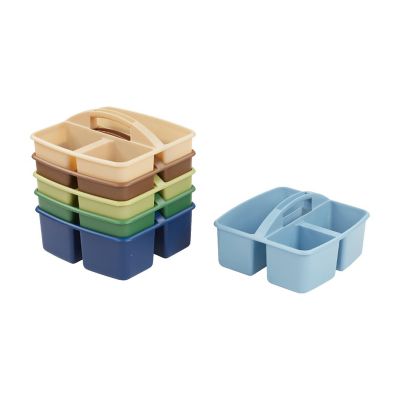 ECR4Kids 3-Compartment Storage Caddy, Earthtone, 6-Pack Image 1