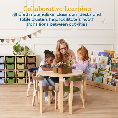 ECR4Kids 3-Compartment Storage Caddy, Earthtone, 6-Pack Image 3