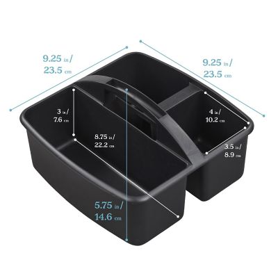 ECR4Kids 3-Compartment Storage Caddy, Supply Organizer, Black, 6-Pack Image 1