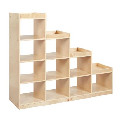 ECR4Kids 4-3-2-1 Cube Storage Cabinet, Natural Image 1