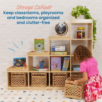 ECR4Kids 4-3-2-1 Cube Storage Cabinet, Natural Image 2