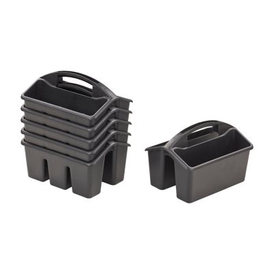 ECR4Kids 4-Compartment Small Caddy, Black, 6-Pack Image 1