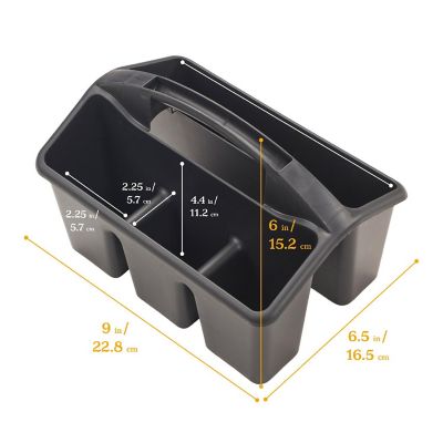 ECR4Kids 4-Compartment Small Caddy, Black, 6-Pack Image 1