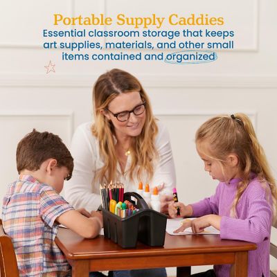 ECR4Kids 4-Compartment Small Caddy, Black, 6-Pack Image 2