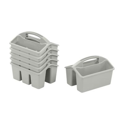 ECR4Kids 4-Compartment Small Caddy, Grey, 6-Pack Image 1