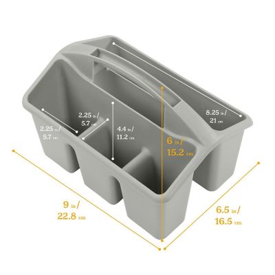 ECR4Kids 4-Compartment Small Caddy, Grey, 6-Pack Image 1