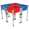 ECR4Kids 4 Station Square Sand and Water Table with Lids Image 3