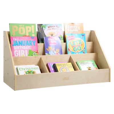 ECR4Kids 5-Compartment Easy to Reach Book Display, Classroom Storage, Natural Image 1