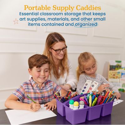 ECR4Kids 6-Compartment Large Caddy, Primary, 6-Pack Image 2