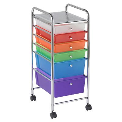 ECR4Kids 6-Drawer Mobile Organizer, Assorted Image 1