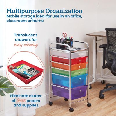 ECR4Kids 6-Drawer Mobile Organizer, Assorted Image 3