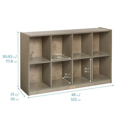 ECR4Kids 8-Compartment Mobile Backpack Storage Cabinet, Grey Wash Image 1