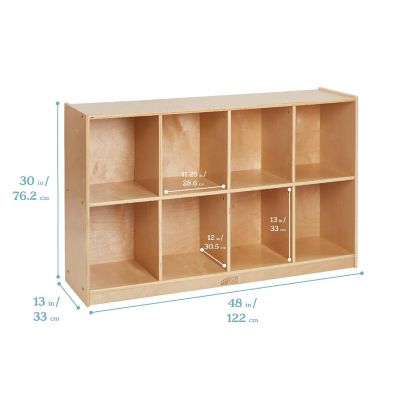 ECR4Kids 8-Compartment Mobile Backpack Storage Cabinet, Natural Image 1