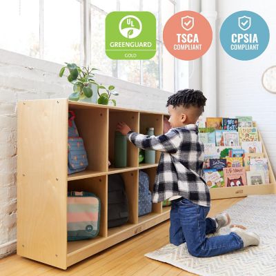 ECR4Kids 8-Compartment Mobile Backpack Storage Cabinet, Natural ...