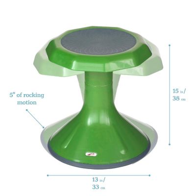 ECR4Kids ACE Active Core Engagement Wobble Stool, 15-Inch Seat Height, Grassy Green Image 1