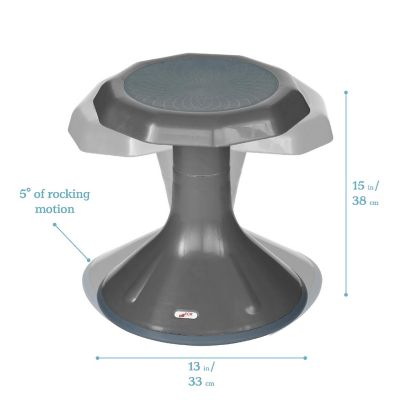 ECR4Kids ACE Active Core Engagement Wobble Stool, 15-Inch Seat Height, Grey Image 1